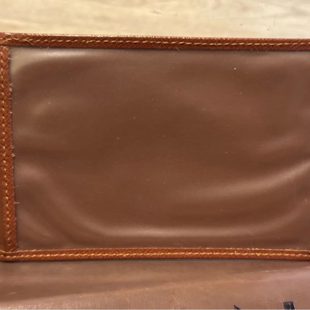 VINTAGE Louis Vuitton Taiga ID / Photo / Card Holder Brown Leather Wallet EUC